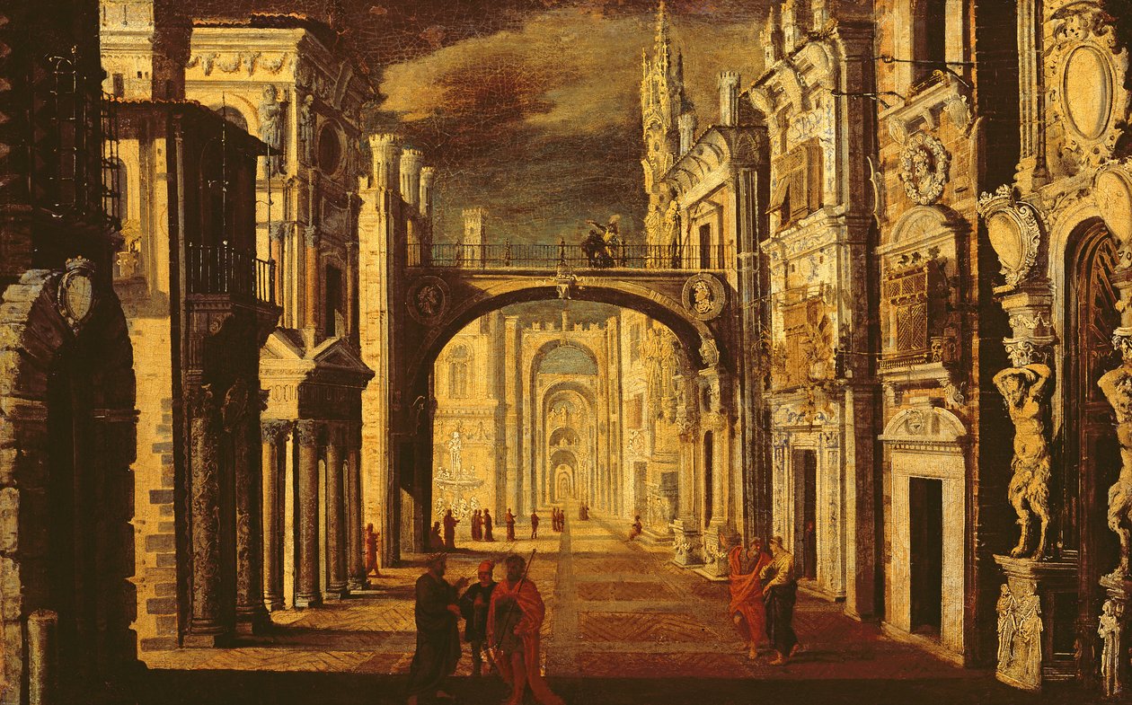 Architectonisch perspectief door Francois de Nome