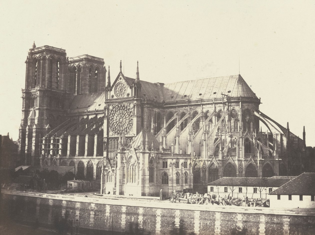 Notre Dame kerk - zuidkant,1852 (foto) door Francois Auguste Renard