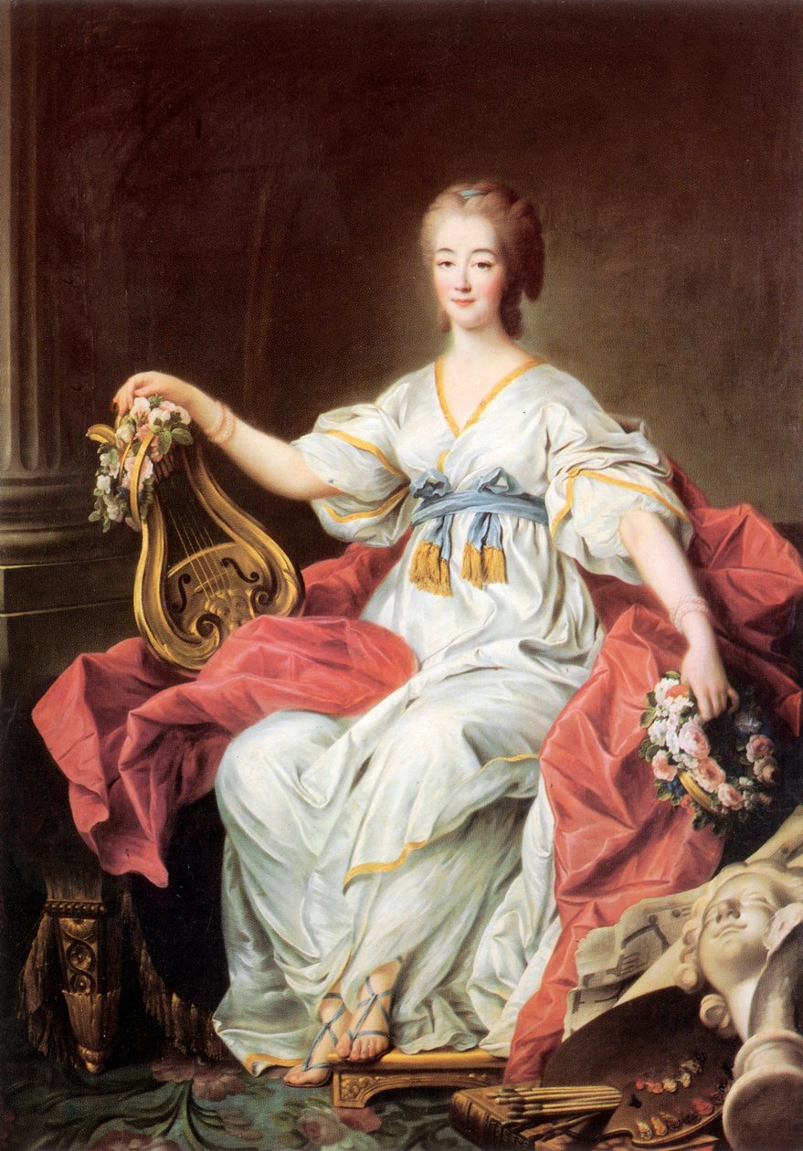 Portret van gravin Jeanne du Barry door Francois Hubert Drouais