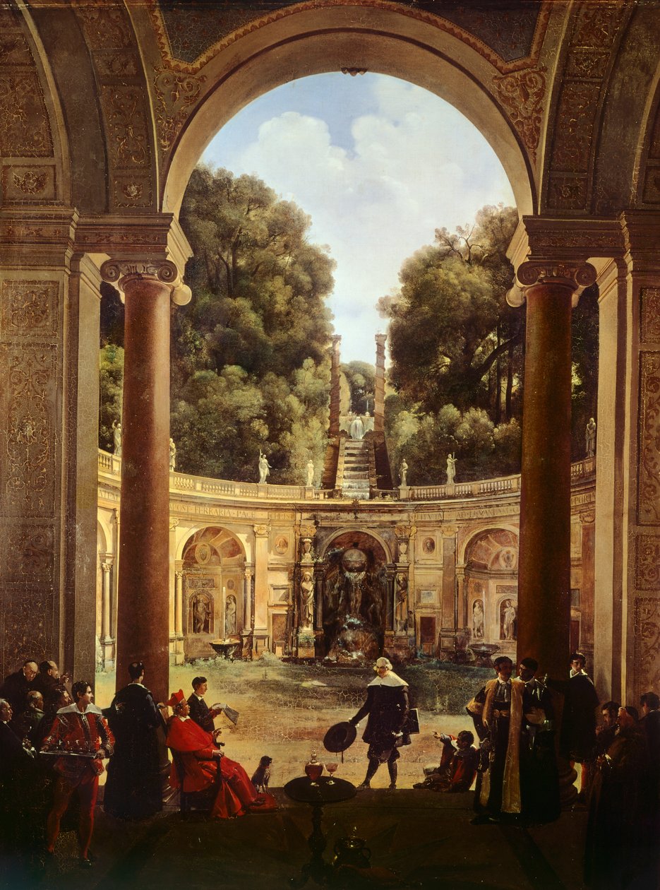 Kardinaal Pietro Aldobrandini ontvangt Domenichino door Francois Marius Granet