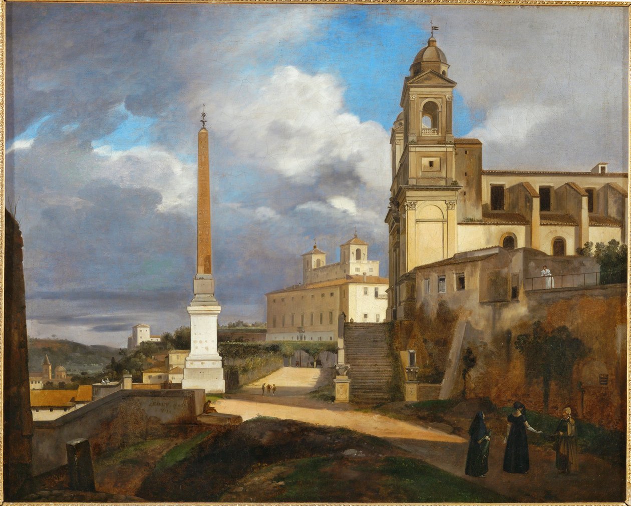 La Trinite des Monts en de Villa Medici in Rome ... door Francois-Marius Granet
