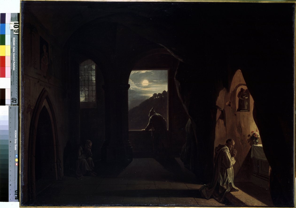 Monniken in een grot door Francois Marius Granet