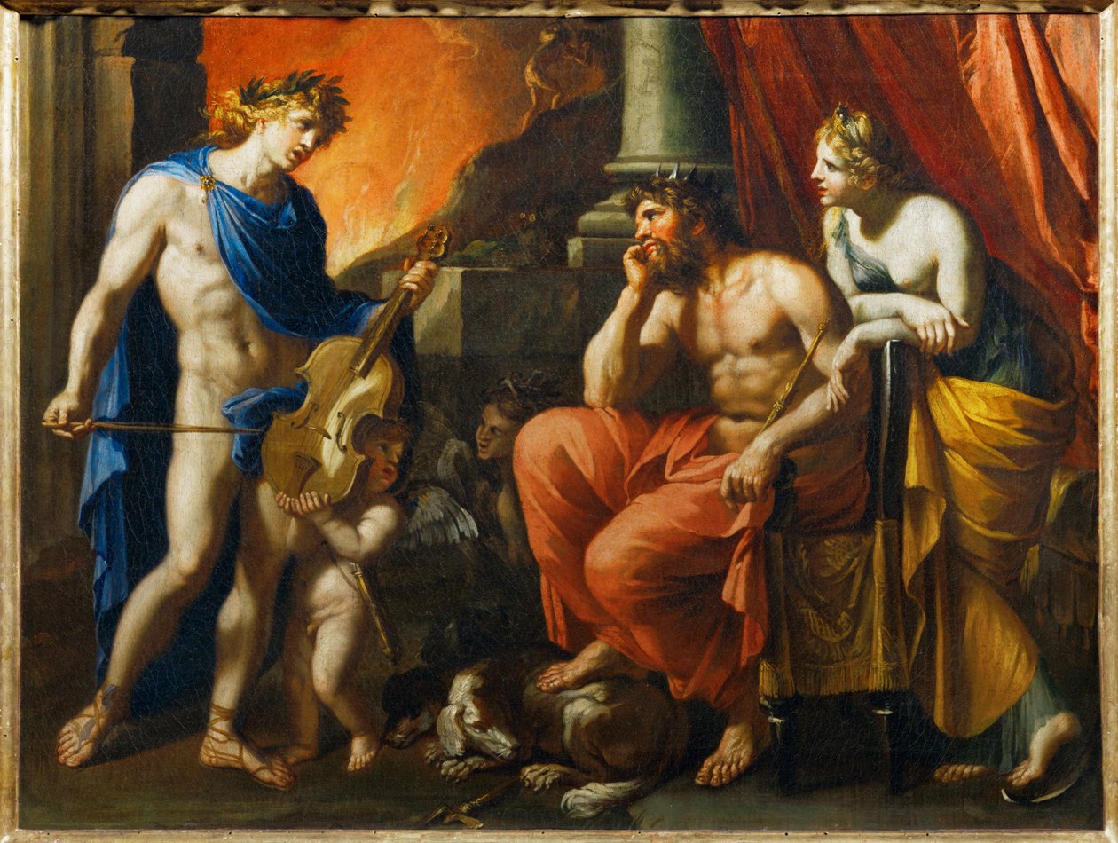 Orphee devant Pluton et Proserpine - Orpheus voor Pluto en Proserpina ... door Francois (1590 1650) (after) Perrier