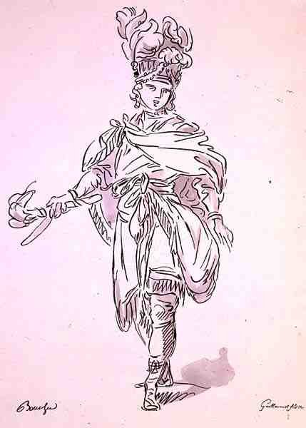 Opera Kostuum, uit de Menus Plaisirs Collectie, facsimile door A. Guillaumot Fils door Francois (after) Boucher