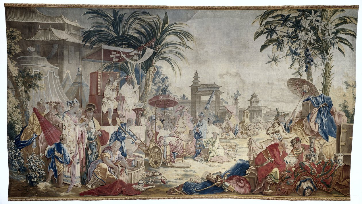 De Chinese Markt, Manufacture Royale de Beauvais door Francois (after) Boucher