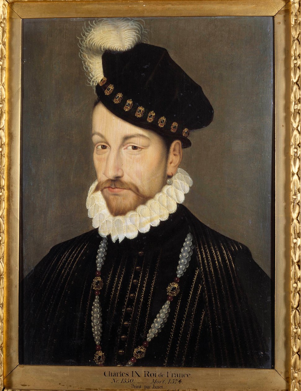 Portret van Karel IX (1550-1574), Koning van Frankrijk door Francois (workshop of) Clouet