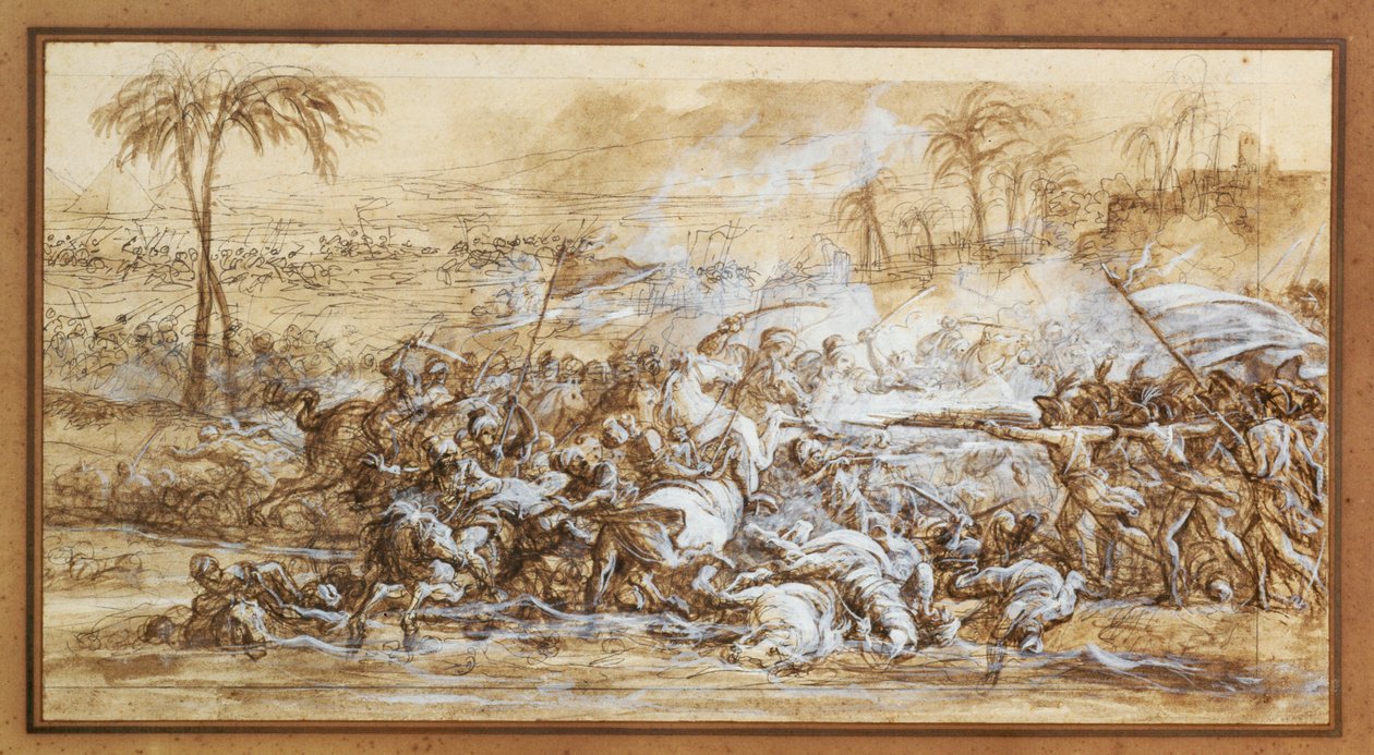 De slag bij de piramiden, Napoleon zegevierde ... door François André Vincent