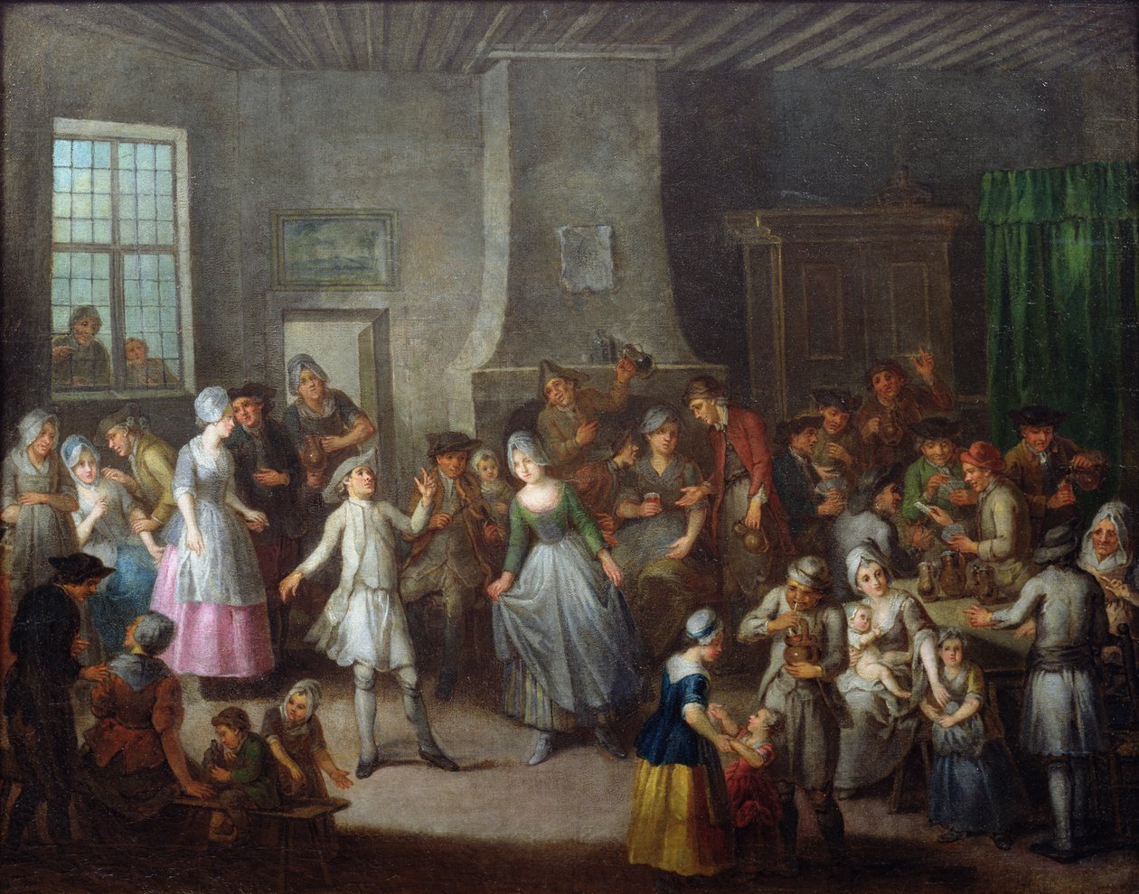 Interieur van een taverne door Francois Aubert