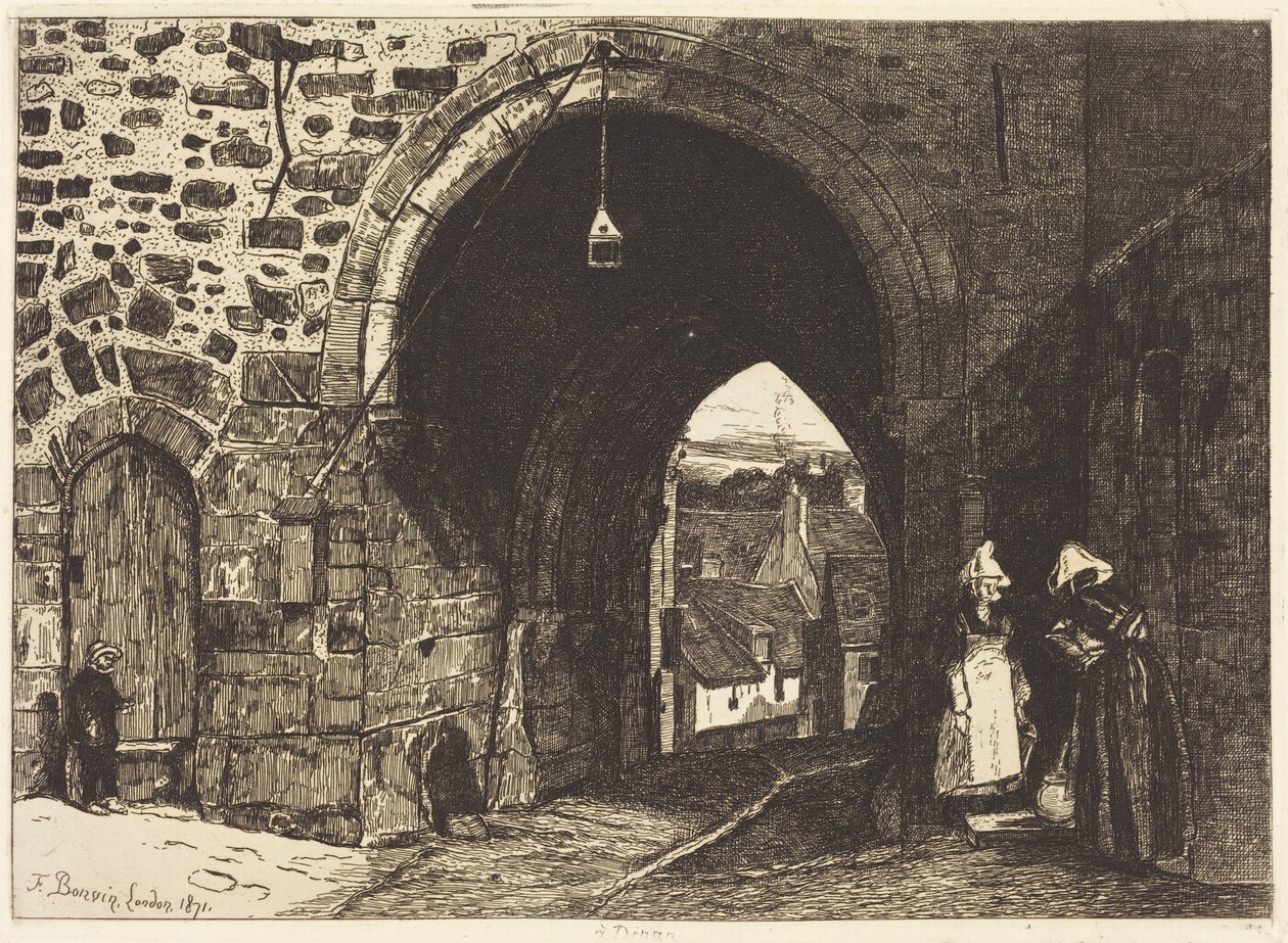 De Porte de St Malo in Dinan door François Bonvin