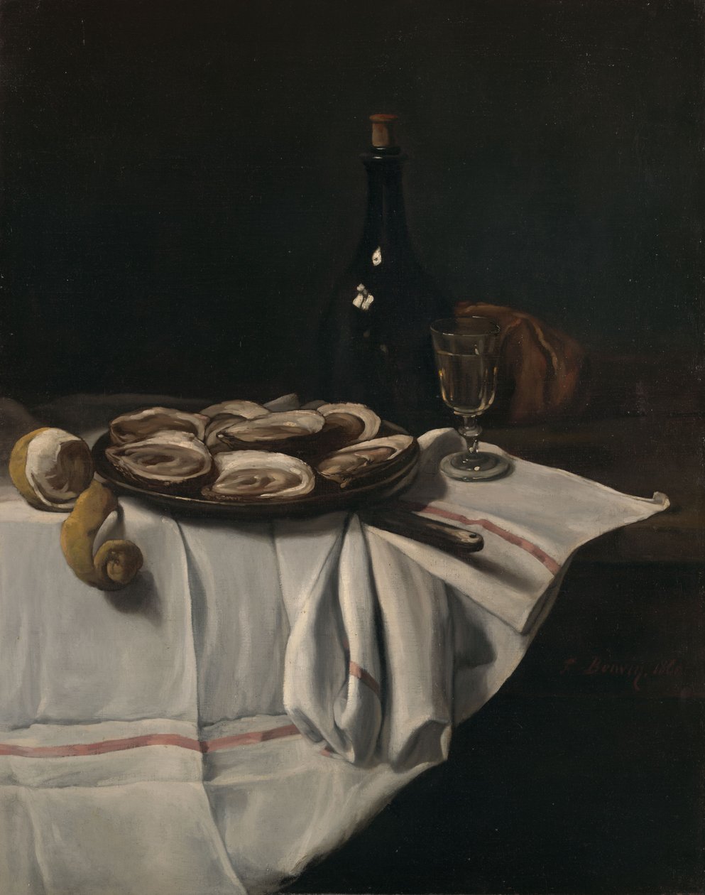 Stilleven met oesters door François Bonvin