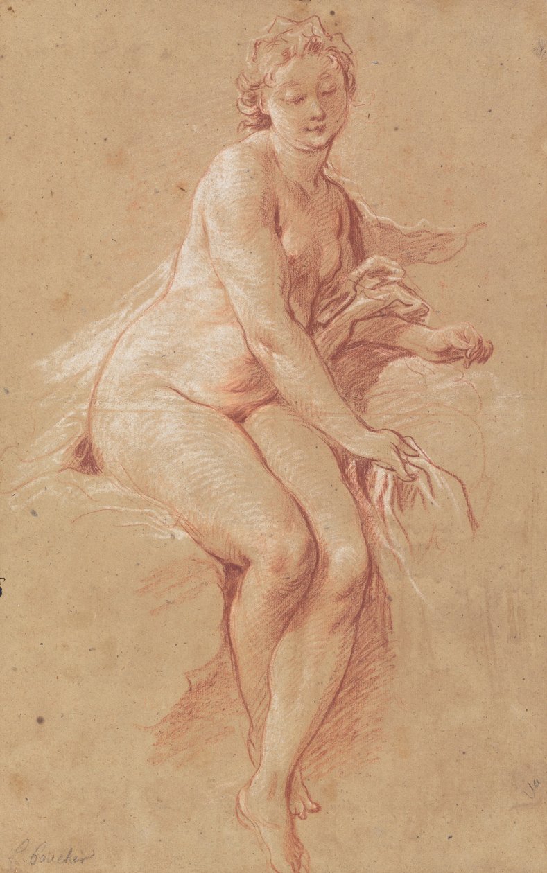Aurora, ca. 1733 (rood krijt op papier) door Francois Boucher