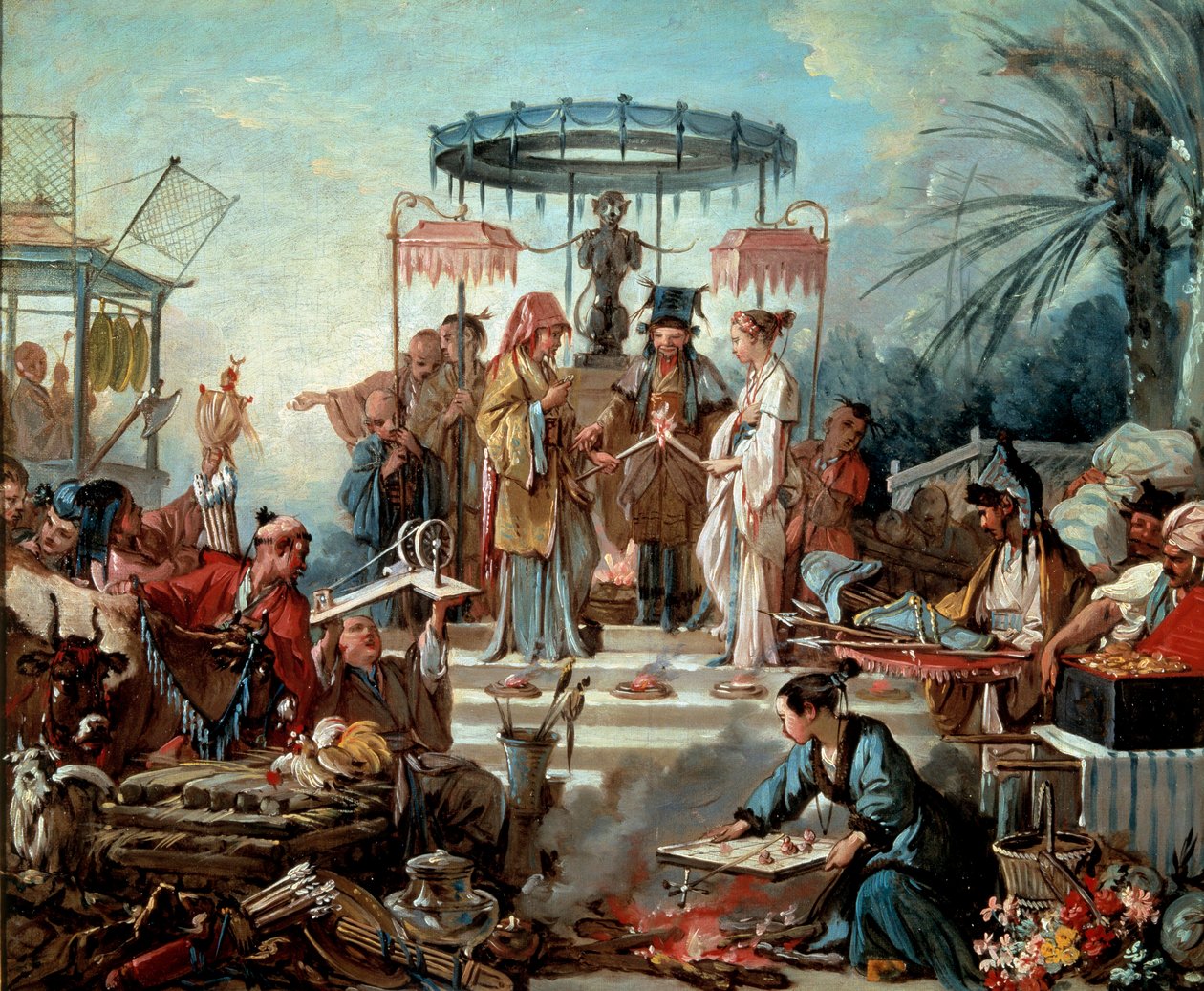 Chinese huwelijksceremonie aan het hof van de keizer van China. Schilderij door François Boucher (1703-1770) 1740 Besançon, Musée des Beaux-Arts door François Boucher