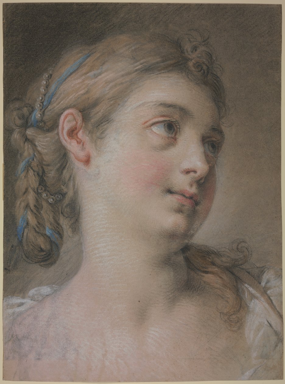 Vrouwenhoofd naar rechts gekeerd door François Boucher