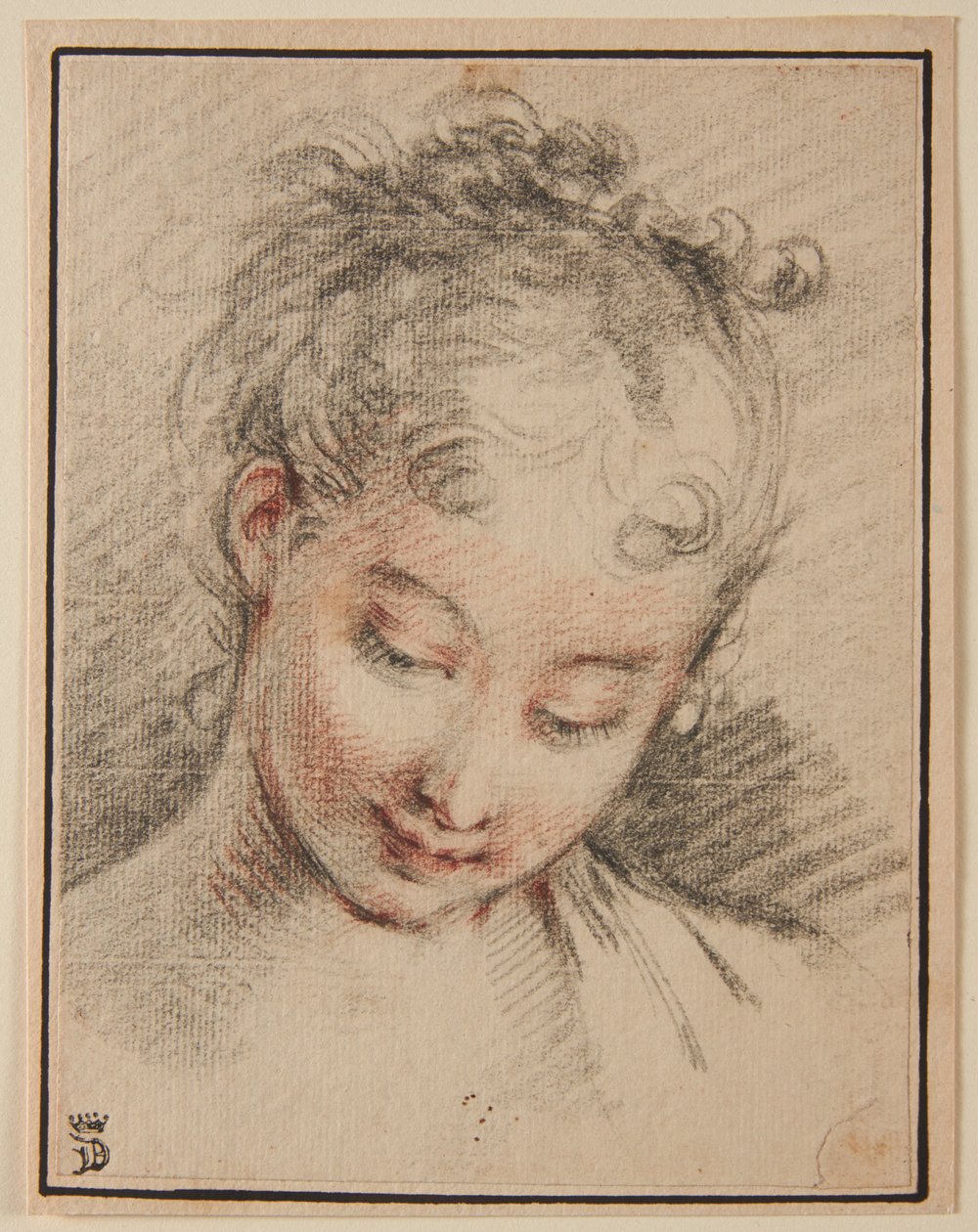 Hoofd van een meisje door François Boucher
