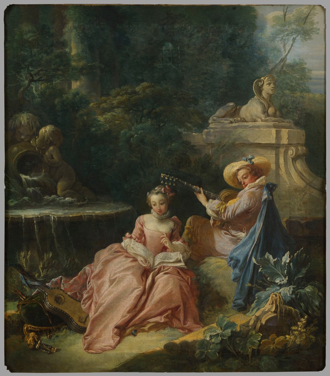 De muziekles door François Boucher