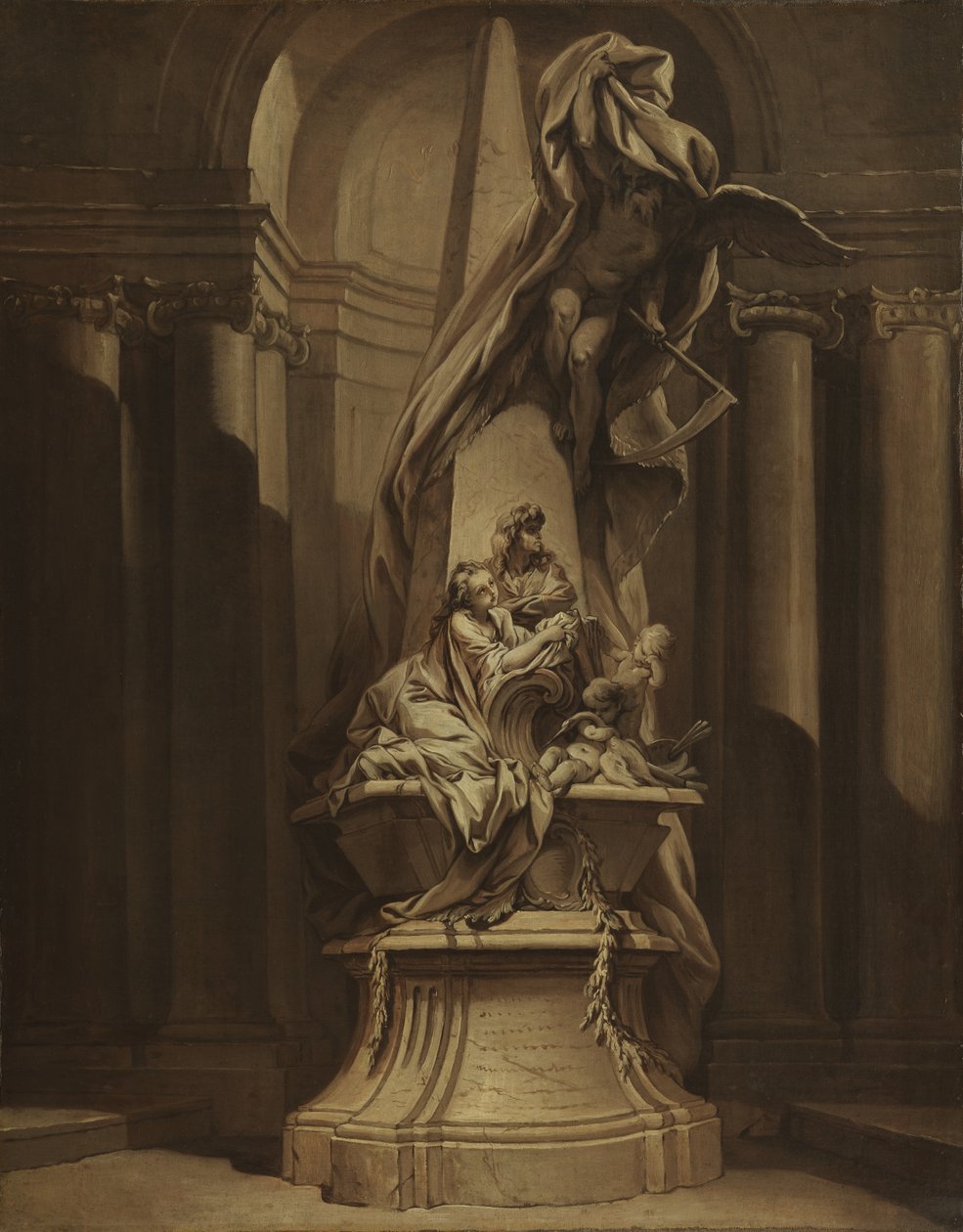 Monument ter ere van Mignard door François Boucher