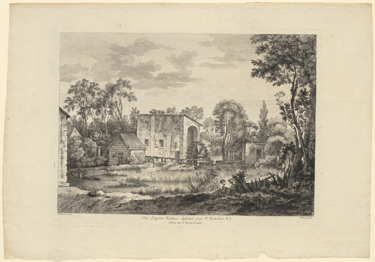 Natuurstudie naar François Boucher (nr. 1) door François Boucher