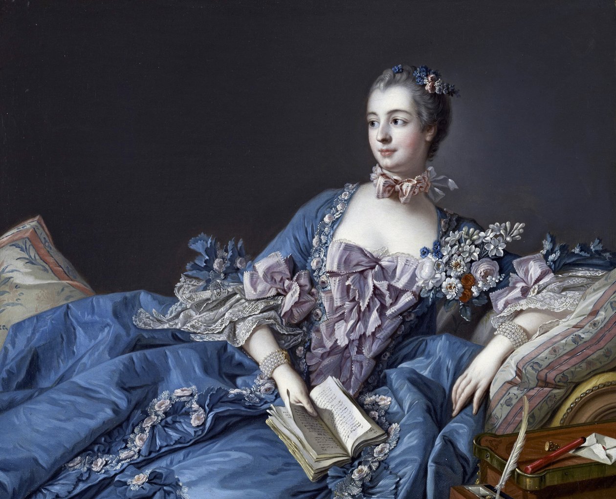 Portret van de markiezin de Pompadour door François Boucher