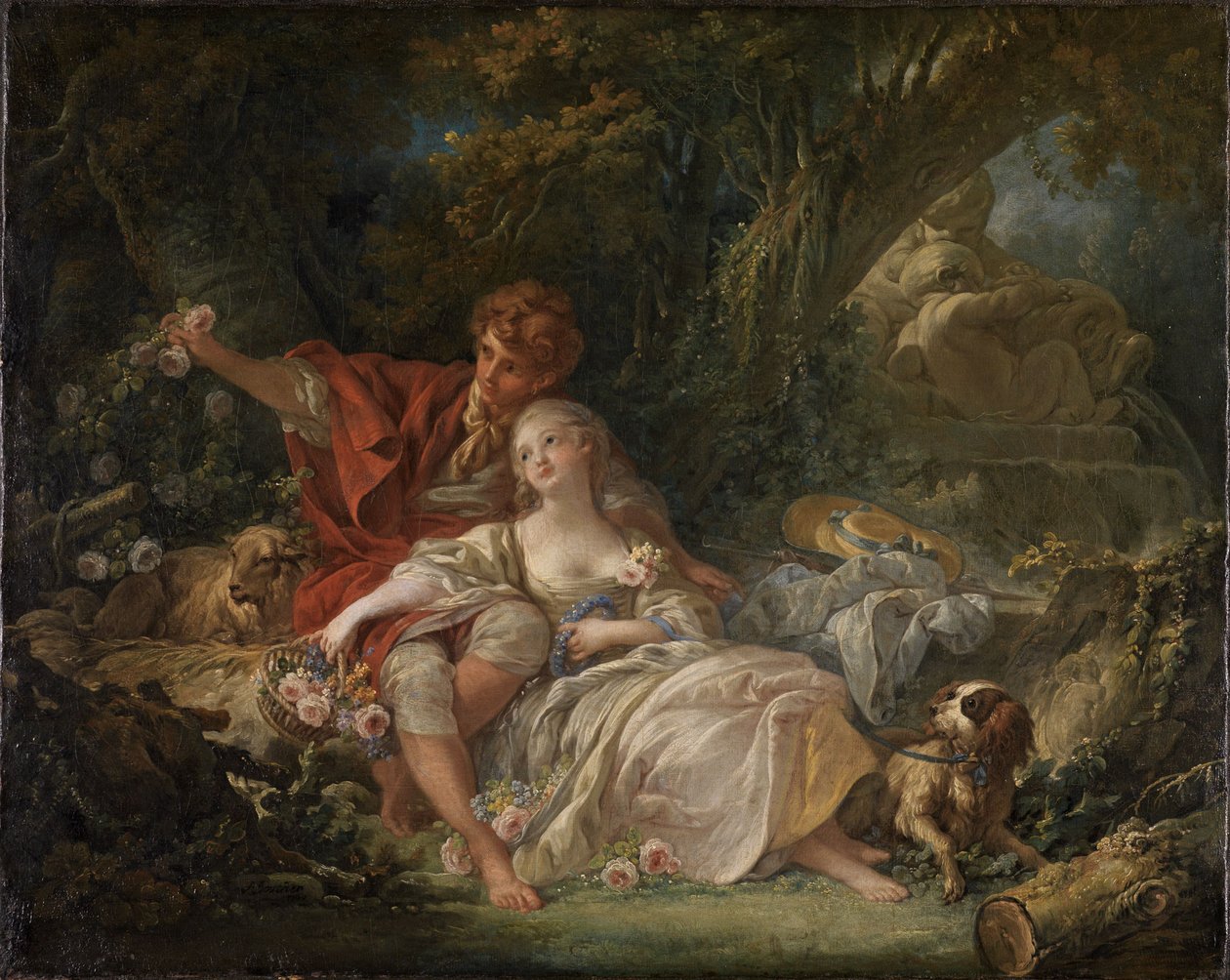 Herder en herderin door François Boucher