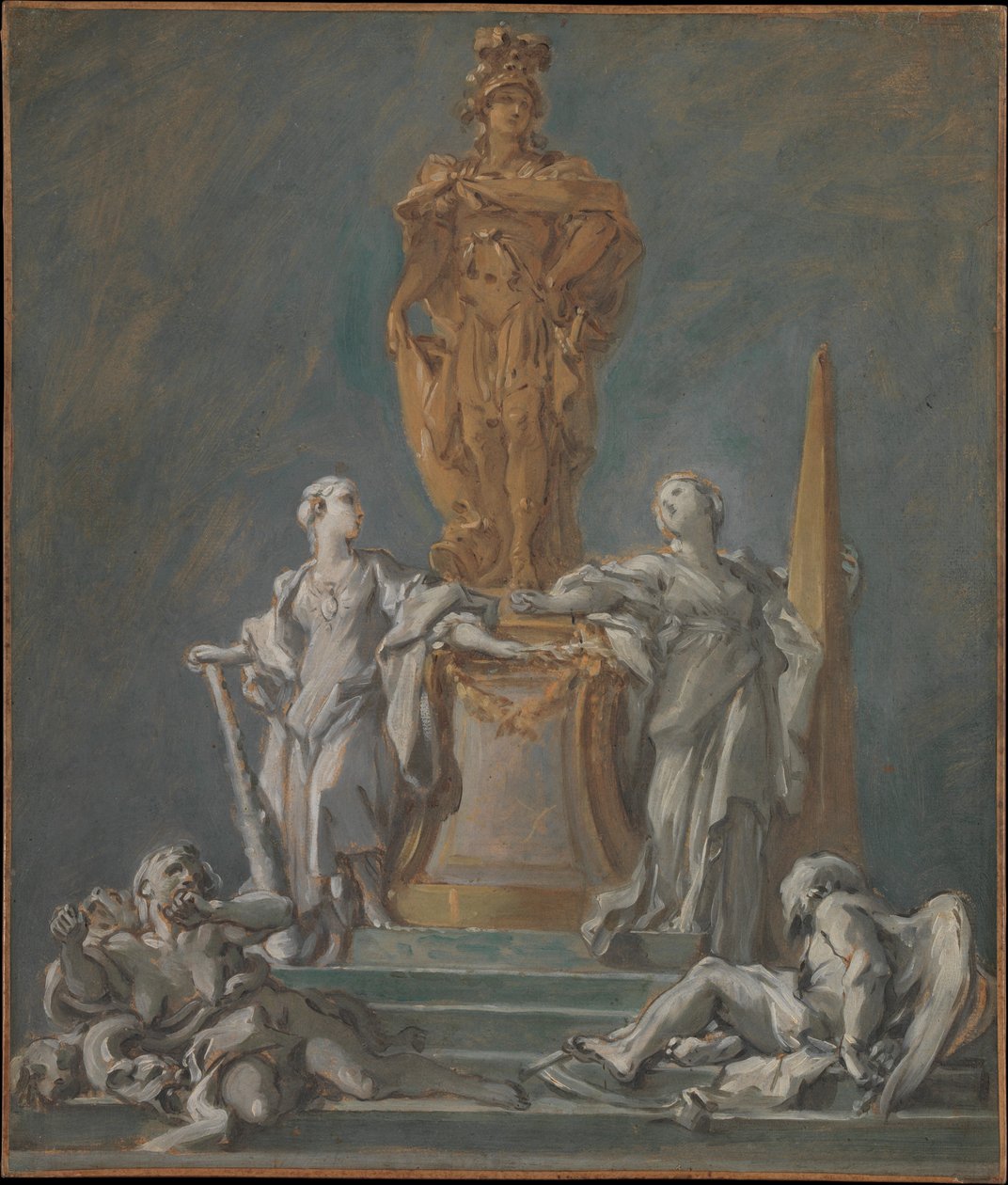 Studie voor een monument ter ere van een vorstelijke figuur door François Boucher