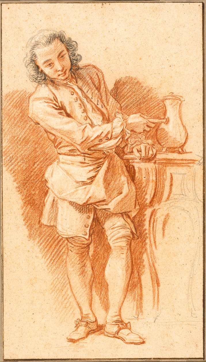 Studie van bediende met koffiepot door François Boucher