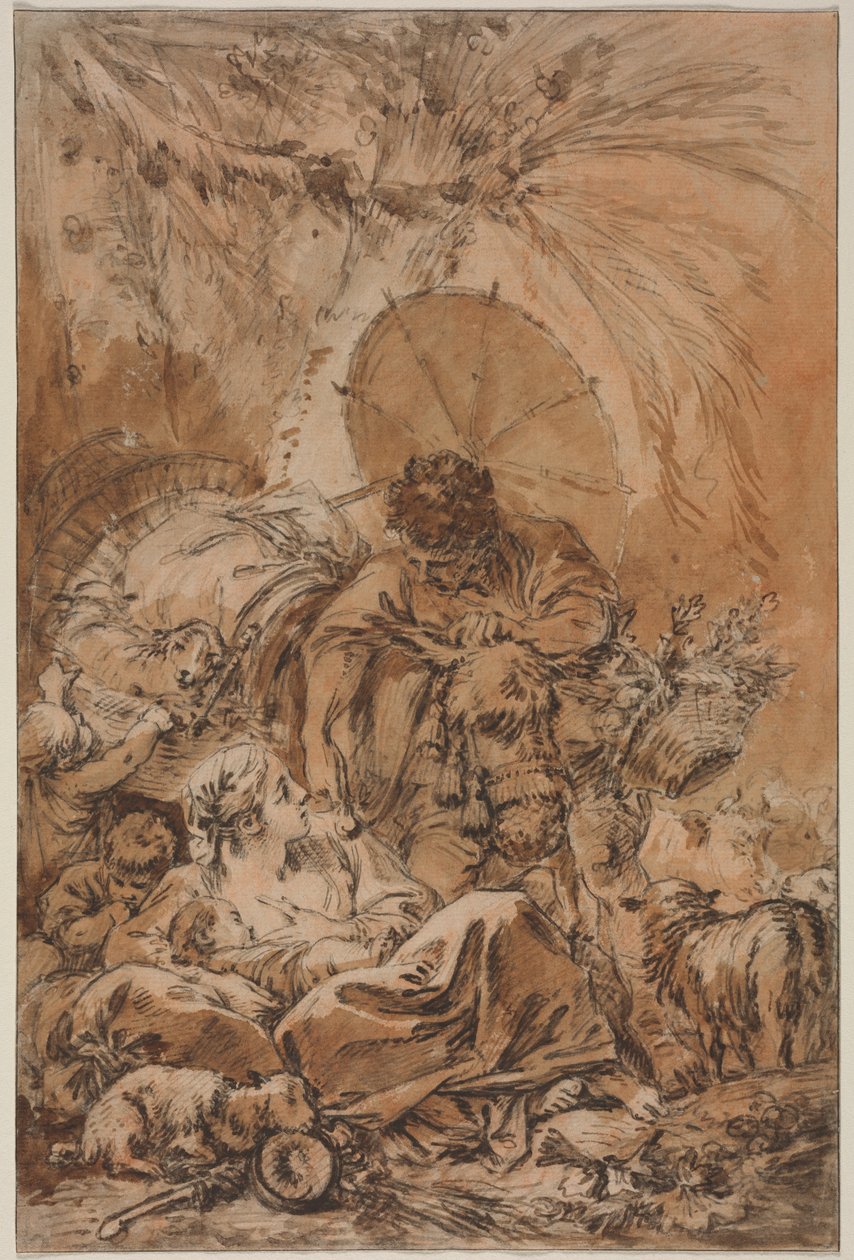 Het vertrek van Jacob door François Boucher