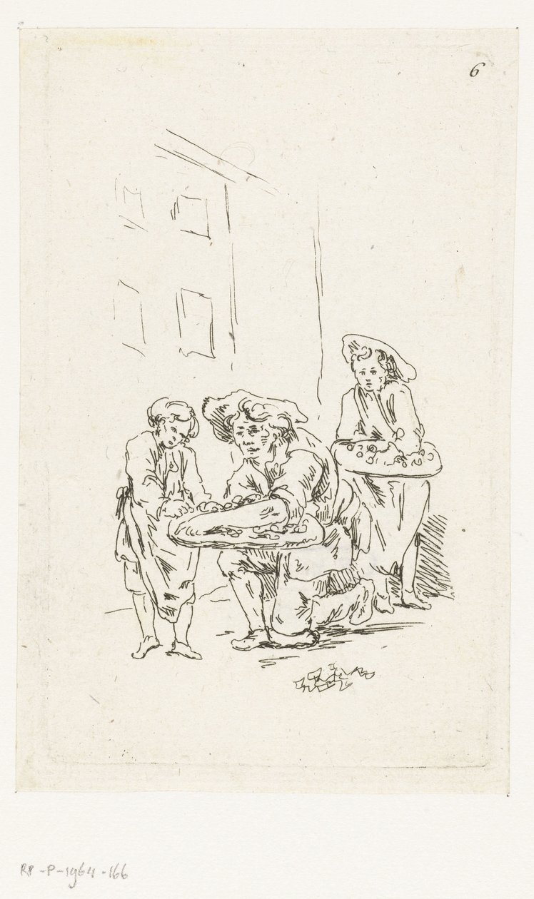 Twee straatverkopers door François Boucher