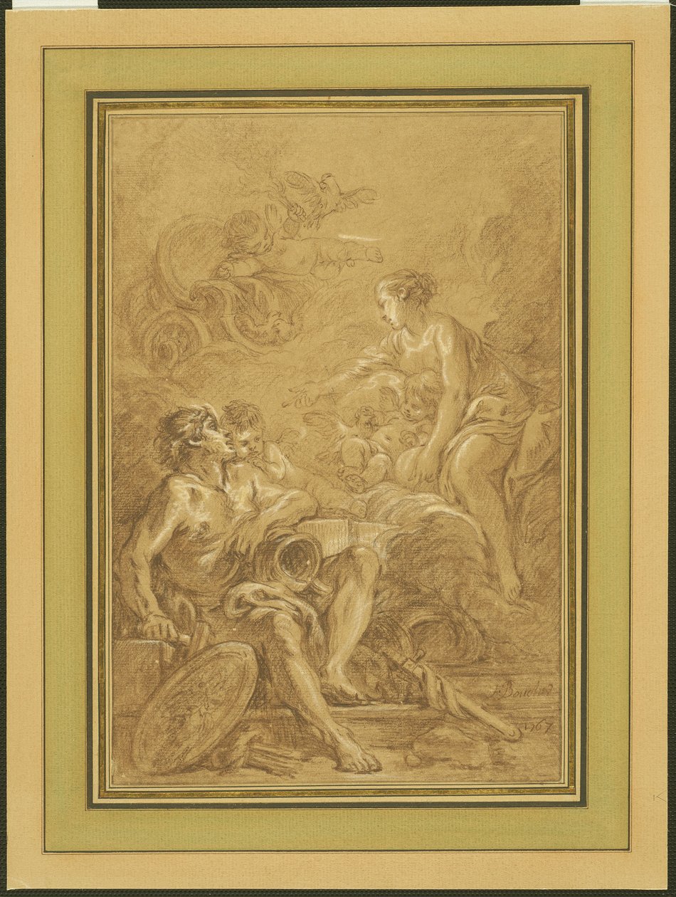 Venus beveelt Vulcanus om wapens te maken voor Aeneas door François Boucher