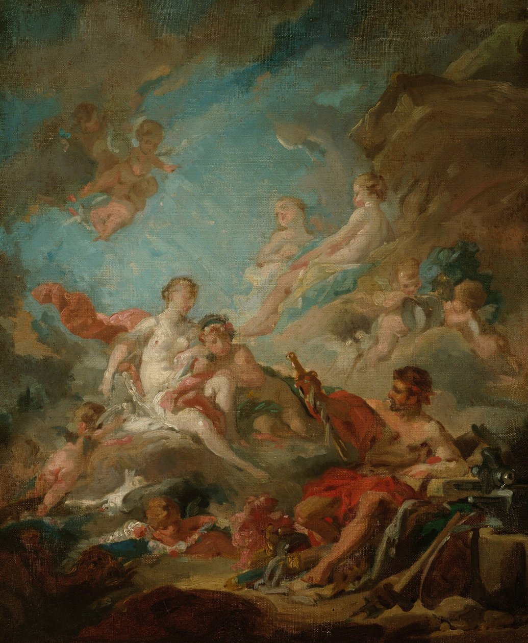 Venus in de werkplaats van Vulcanus door François Boucher
