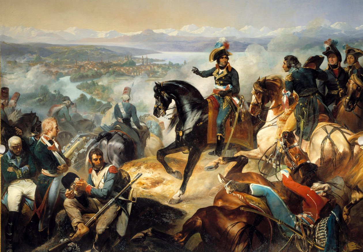 Slag bij Zürich gewonnen door André Masséna, 25 september door Francois Bouchot