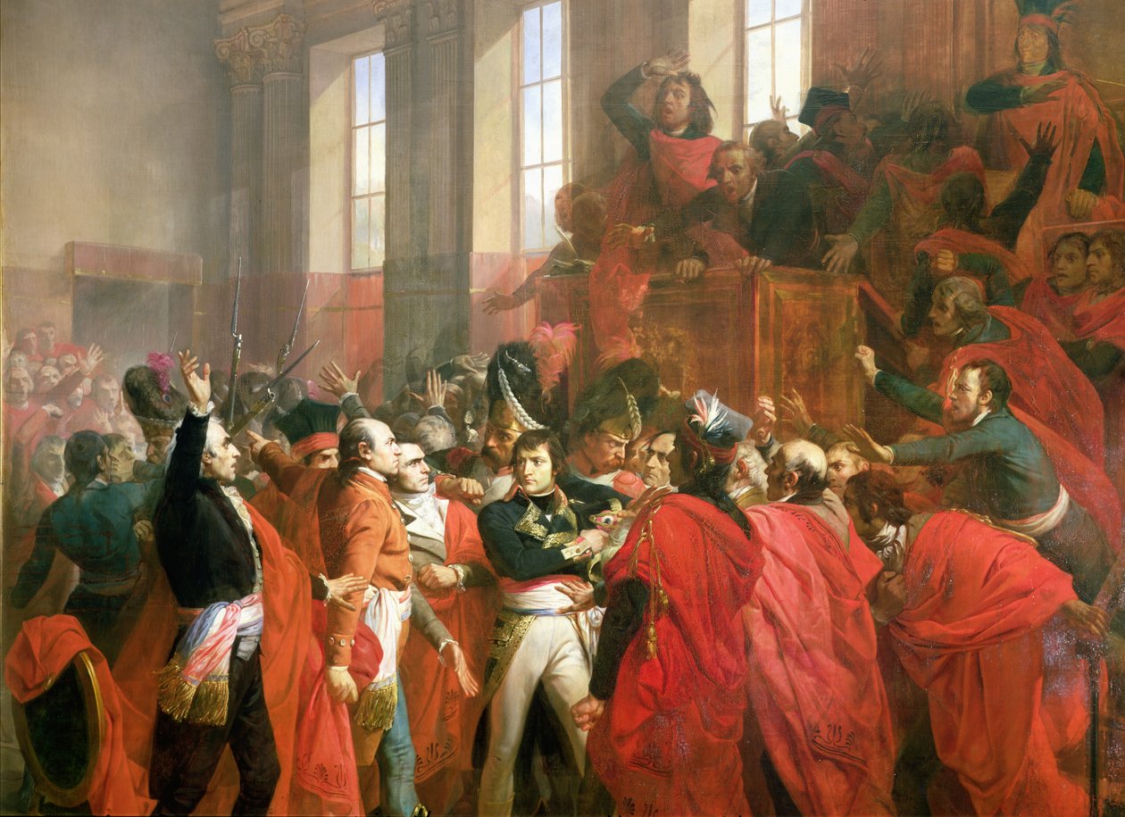 Bonaparte en de Raad van Vijfhonderd in St. Cloud, 10 november 1799 (detail) door Francois Bouchot