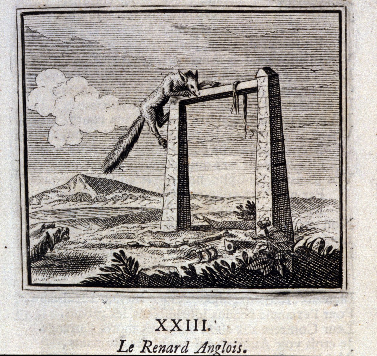 De Engelse vos. Fabels door Jean de La Fontaine (1621-95). Illustratie door François Chauveau (1613-1676). Editie van 1728. door Francois Chauveau