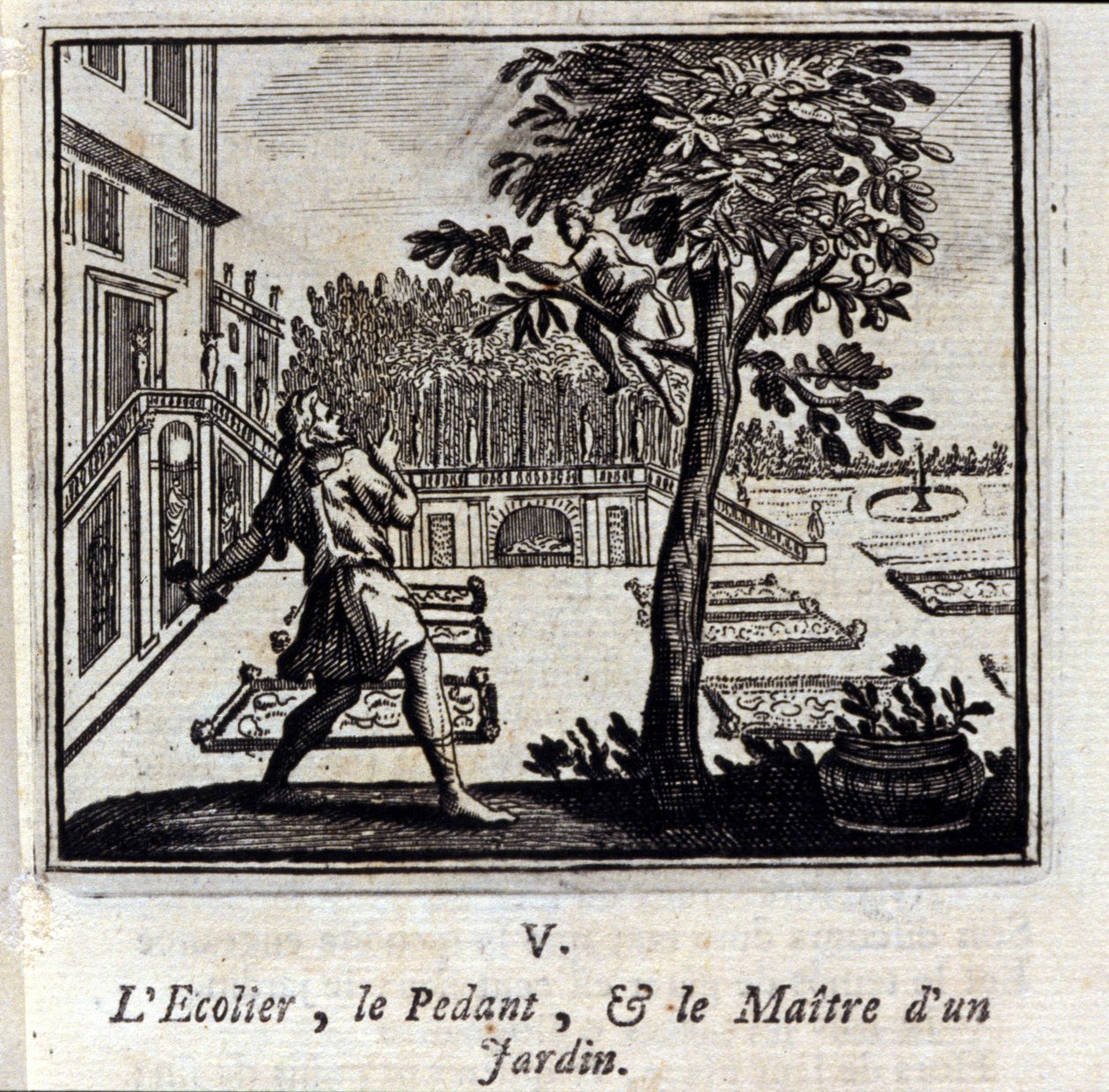 De Pedant School en de Meester van een Tuin door Francois Chauveau