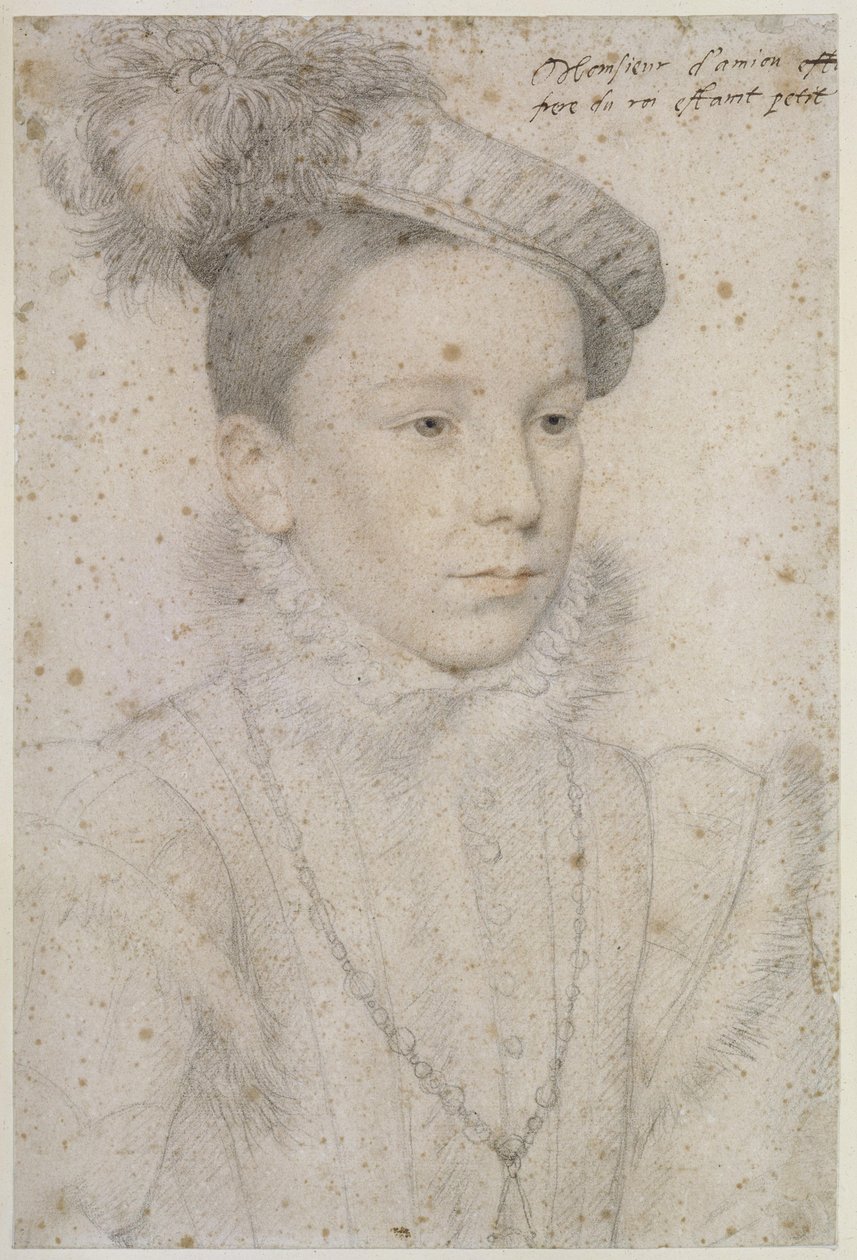 Portret van Henri als jongen, de latere koning Hendrik III door François Clouet