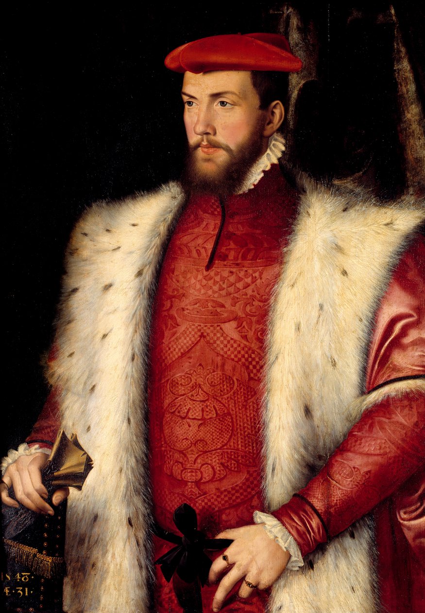 Portret van Odet de Coligny (1517-1571) Kardinaal de Chatillon. Schilderij door François Clouet (1515-1572) 16e eeuw. Chantilly, Musée Condé door François Clouet
