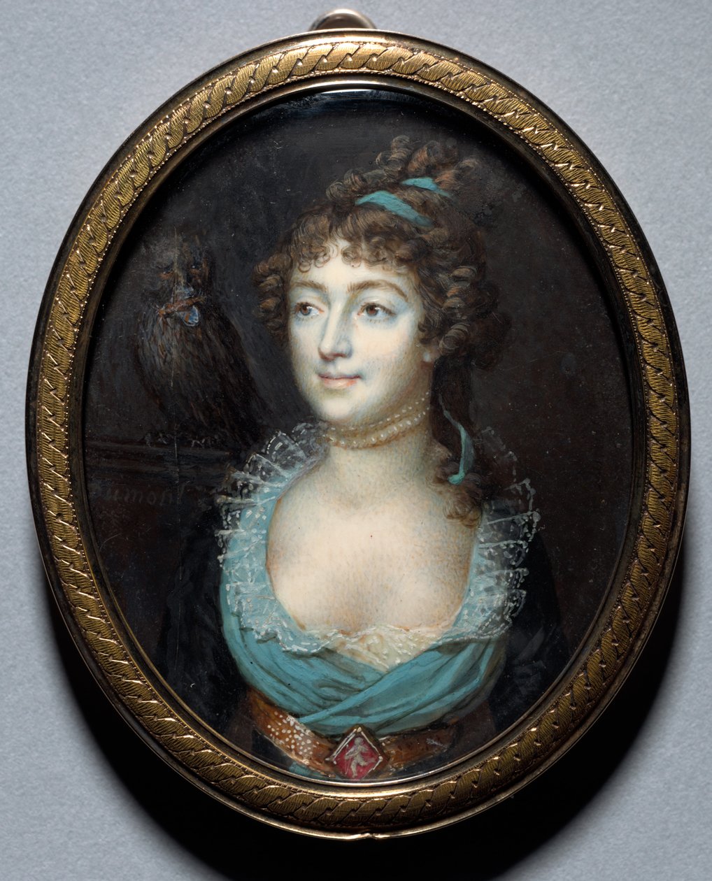 Portret van juffrouw Marie-Anne Adelaide Le Normand, ca. 1793 door Francois Dumont