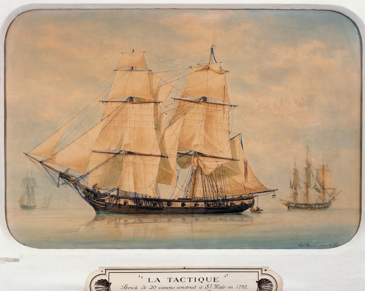 Tactique brig, gebouwd in 1792, Frankrijk door Francois Geoffroy Roux