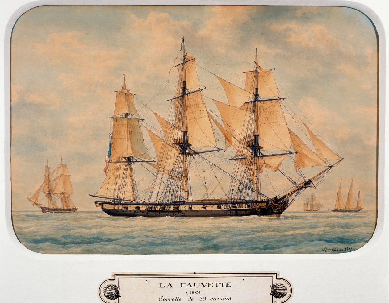De korvet Fauvette, Frankrijk door Francois Geoffroy Roux