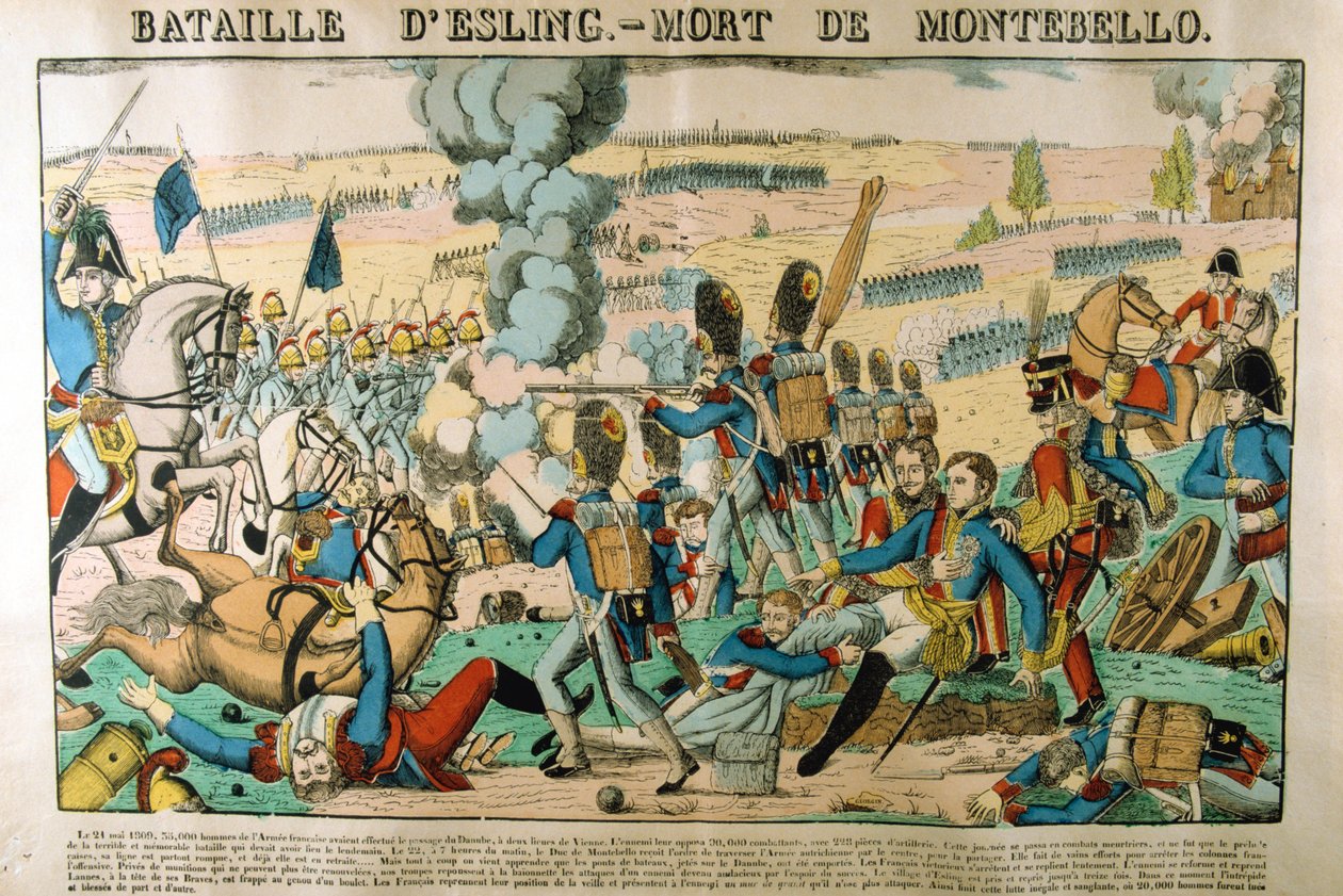 Slag bij Essling - Dood van Montebello, 21 mei 1809, c1835 door Francois Georgin