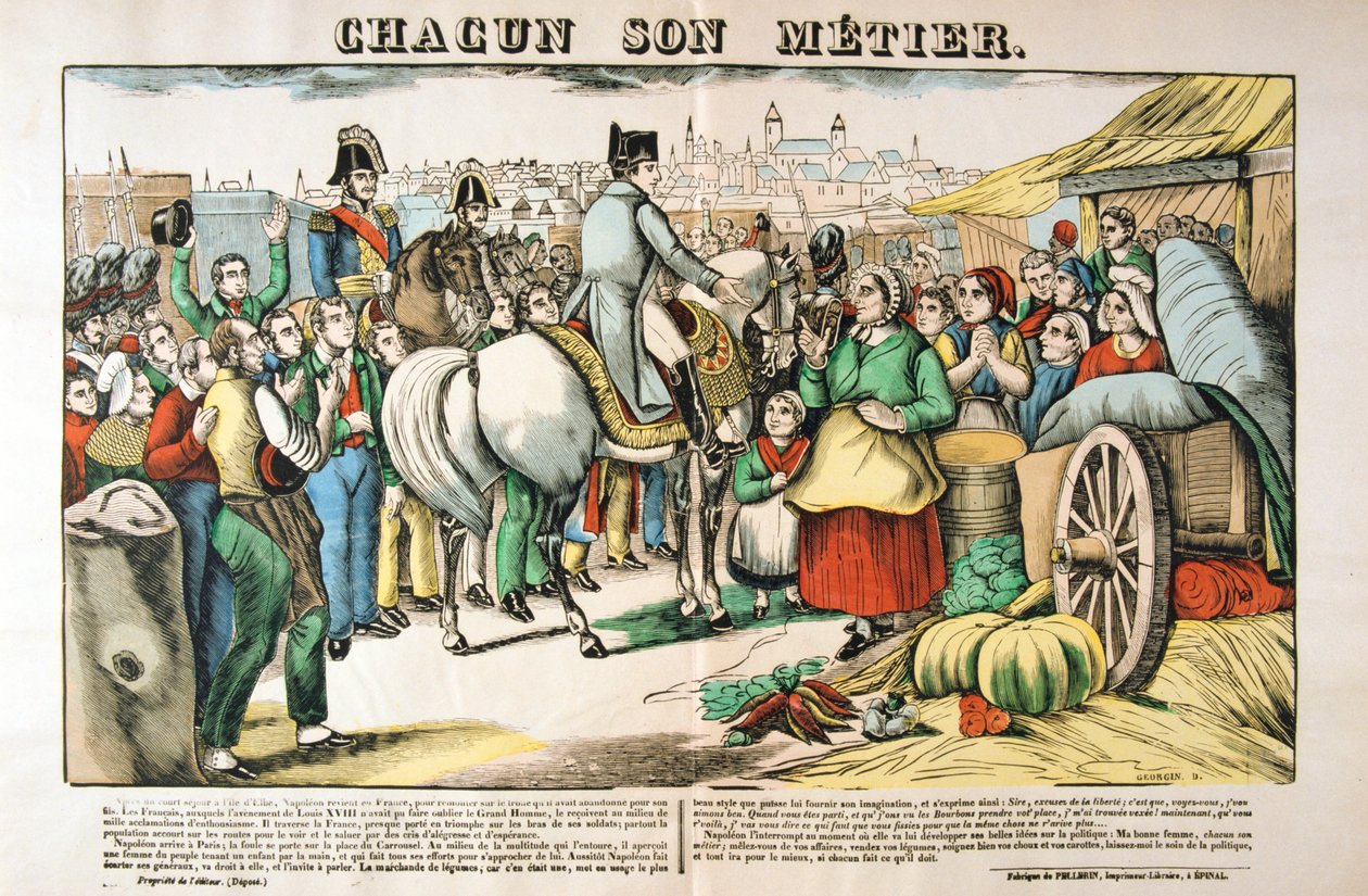 Napoleons terugkeer naar Parijs van het eiland Elba, 1815, c1835 door Francois Georgin