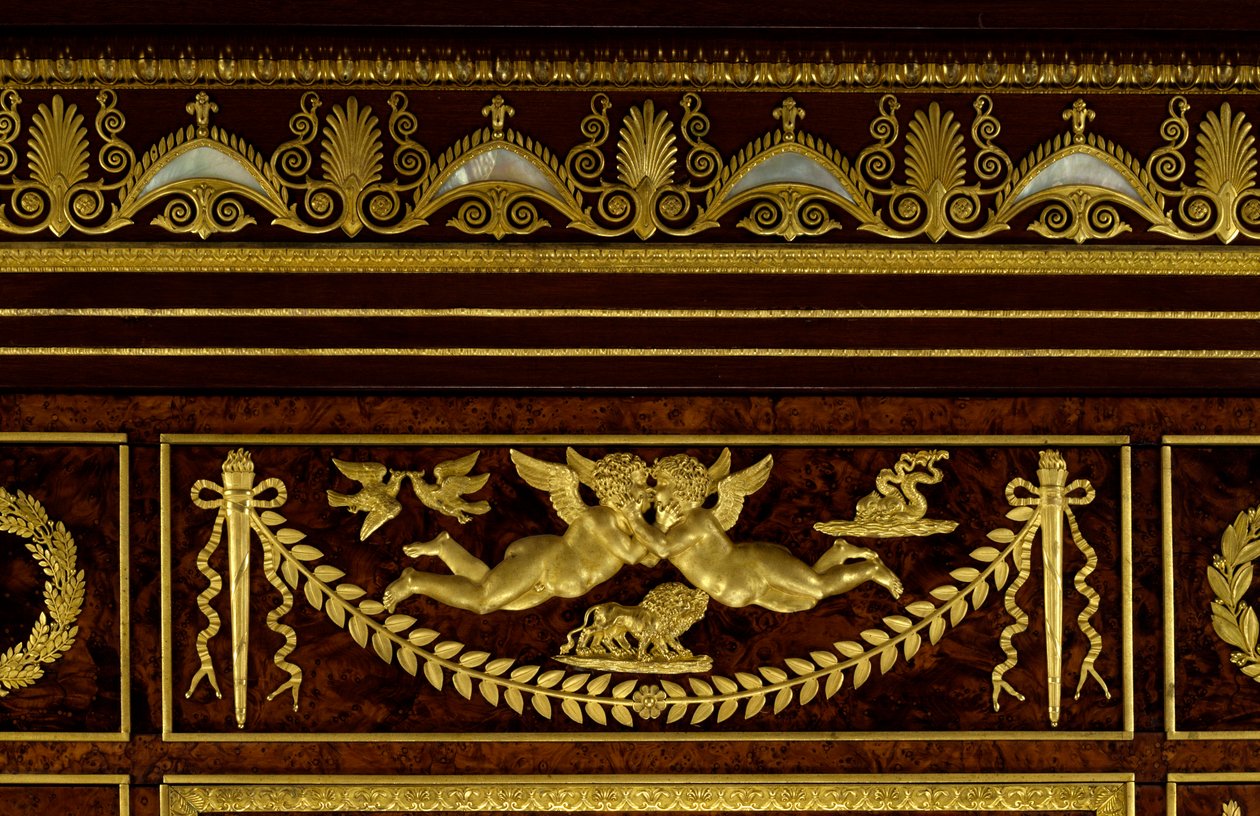 Meubilair: details van de kas van keizerin Josephine de Beauharnais door Francois Honore Georges Jacob Desmalter