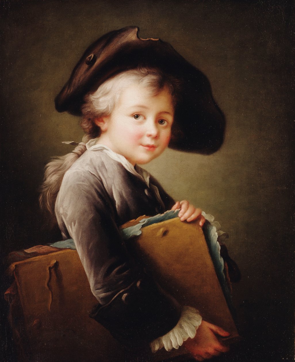 Een jonge jongen met een portfolio, 1760 door Francois Hubert Drouais