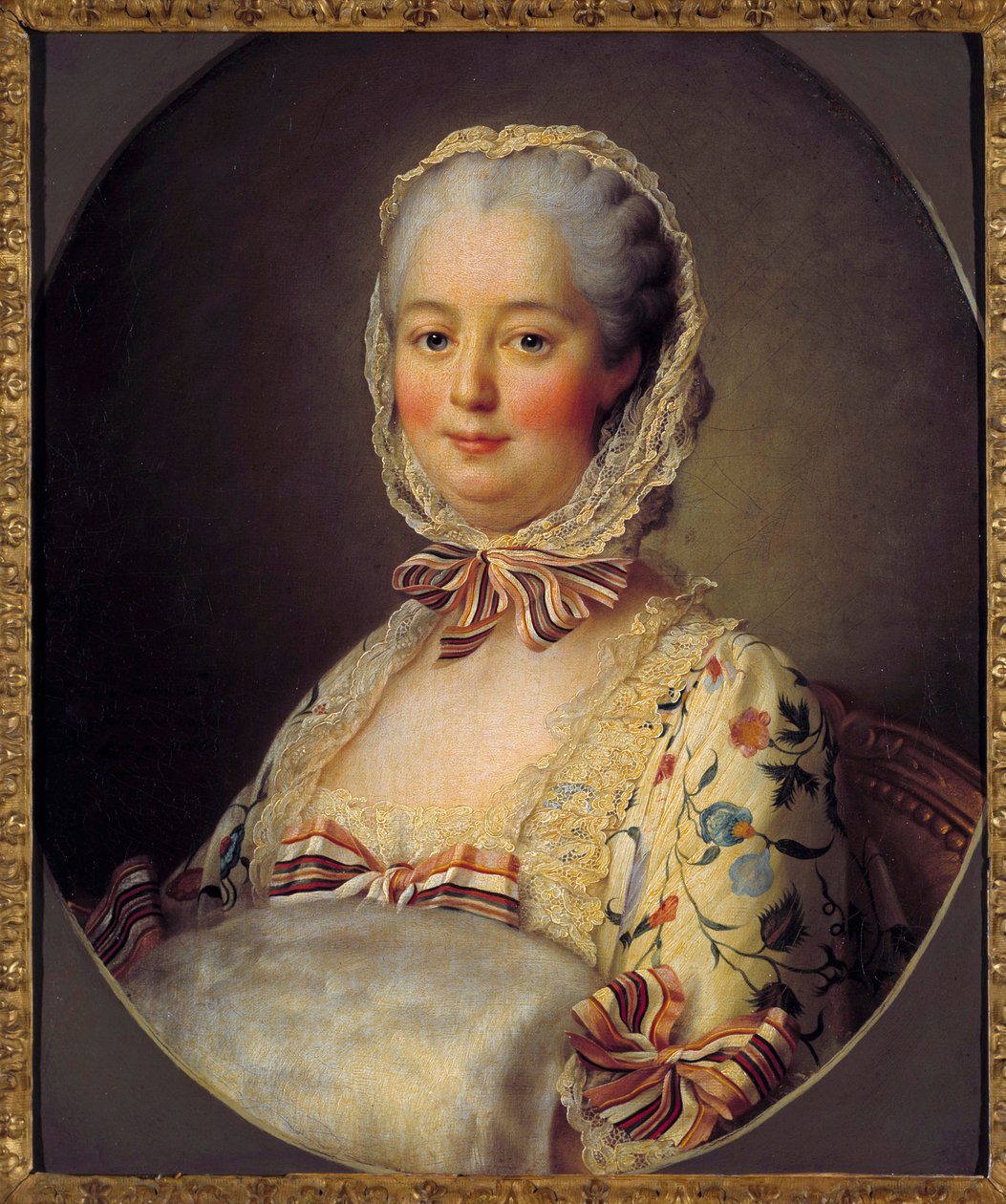 Portret van Jeanne Antoinette Poisson, Markiezin van Pompadour door Francois Hubert Drouais