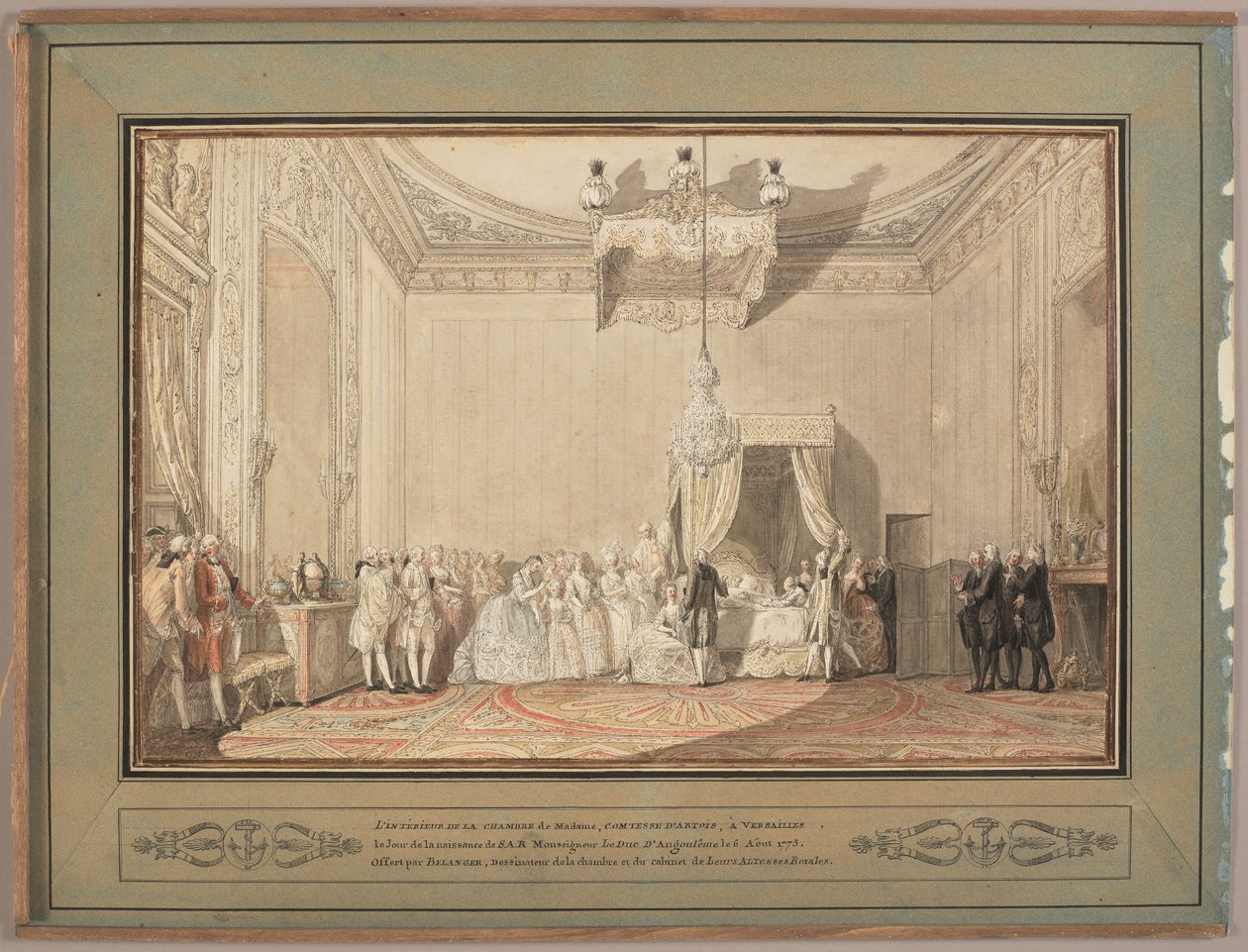 Het interieur van de slaapkamer in Versailles van Marie-Thérèse de Savoie, gravin d