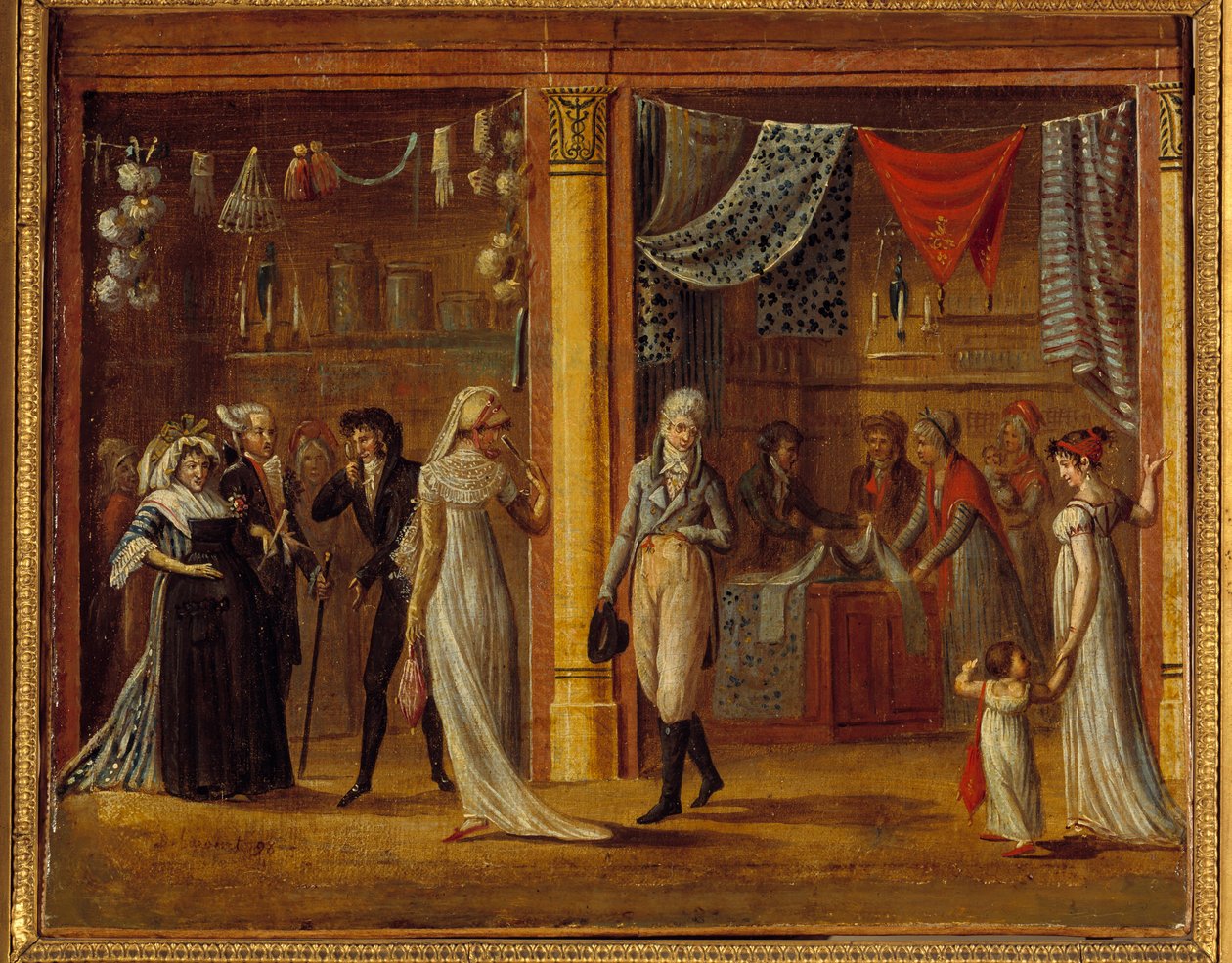 De houten galerij van het Koninklijk Paleis door Francois Joseph baron Bosio