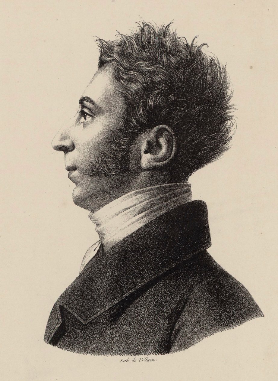 Portret van Franz Xavier Wolfgang Mozart 1791-1844 door Francois Le Villain