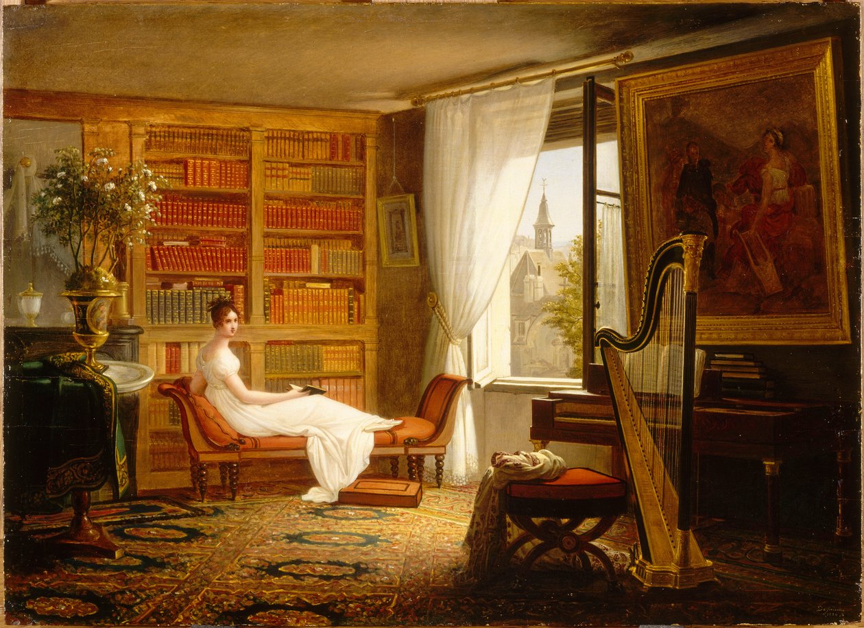 Salon van Madame Récamier in de Abbaye-aux-Bois, 1826 door Francois Louis Dejuinne