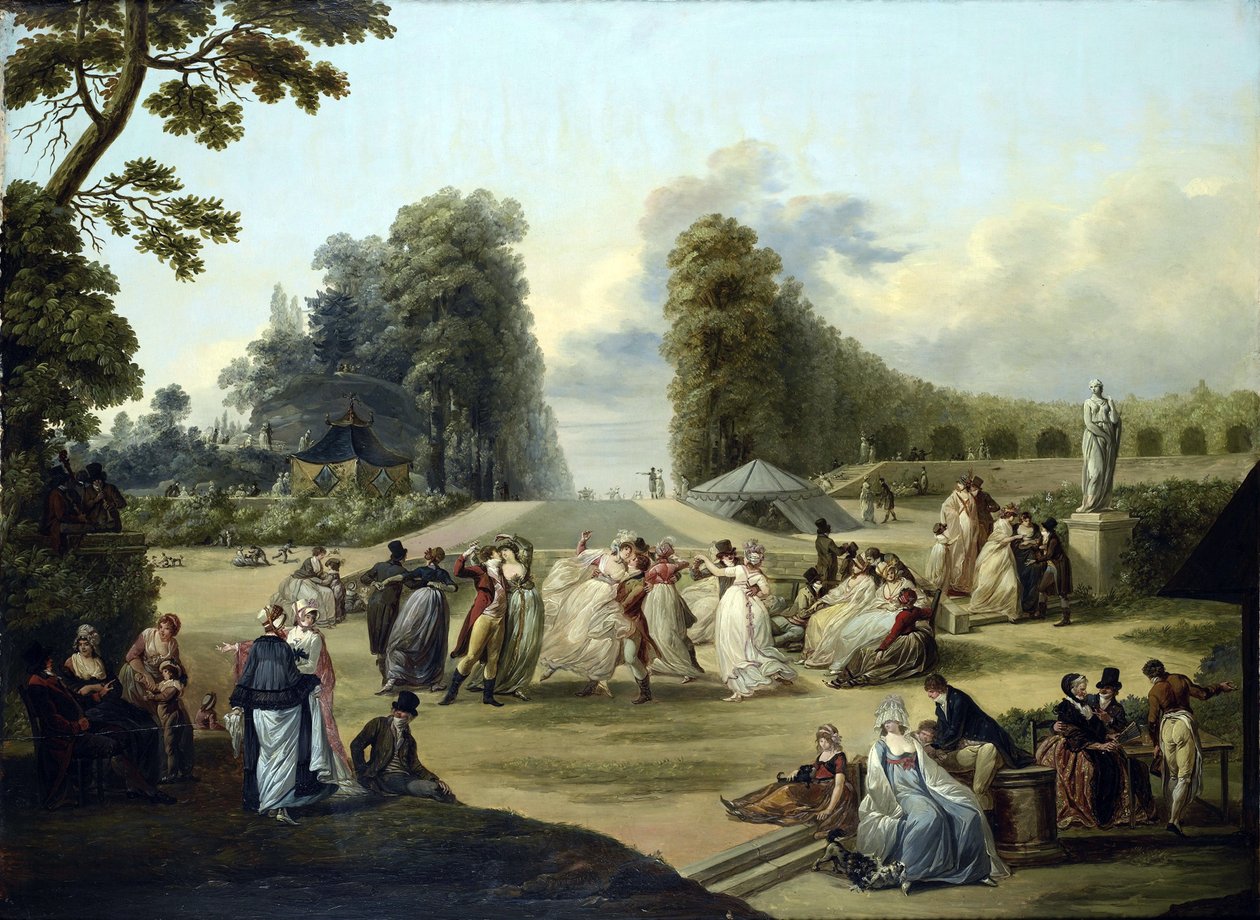 Bal in de Tivoli-tuinen, Parijs door Francois Louis Joseph Watteau