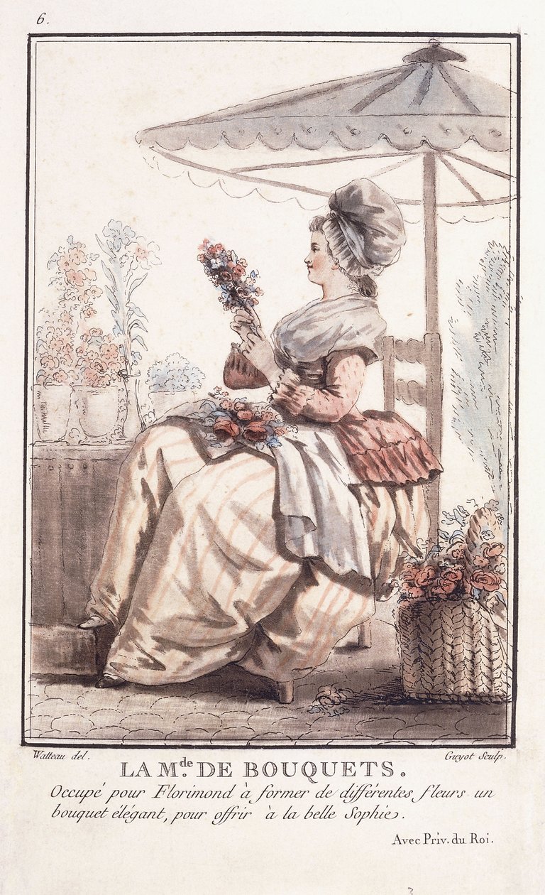 La M. de des Bouquets door Francois Louis Joseph Watteau