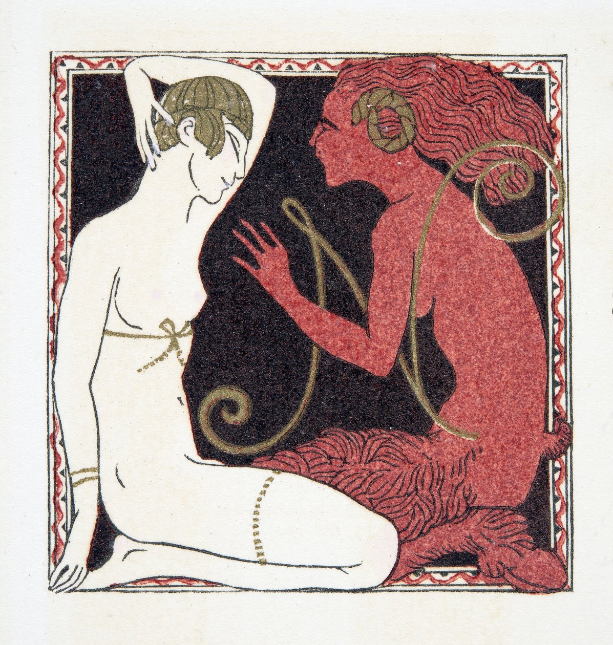 Letter N, uit Personages de Comedie, uitgegeven 1922 door Francois Louis Schmied